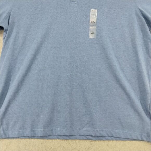Alfani NEW! Polo Shirt Mens XXL Blue Short Sleeve Regular Fit Striped Gold Work - Picture 3 of 10